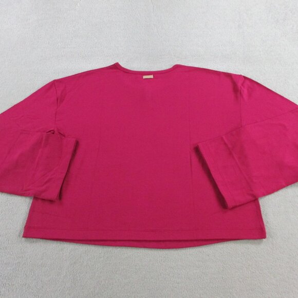 Lunya Slumberknit Long Sleeve Henley Short Set Womens XS Pomegranate Red Pajamas - Picture 4 of 16